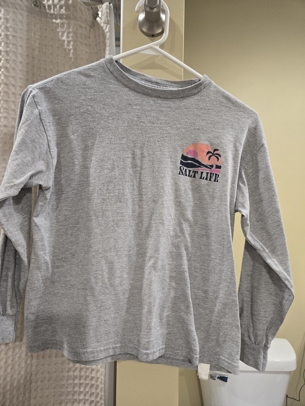 Salt Life Kids' Gray Long-Sleeve Tee - Sunset Logo Size S